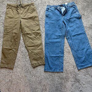 Banana Republic Mid-Rise Straight Carpenter Jean and Mid-Rise Taper Chino